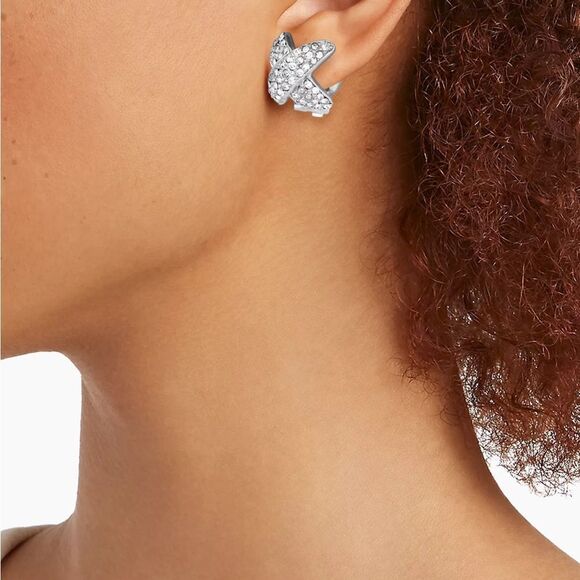 Women’s Kenneth J Lane rhodium plated crystal earrings NWT - Picture 3 of 6